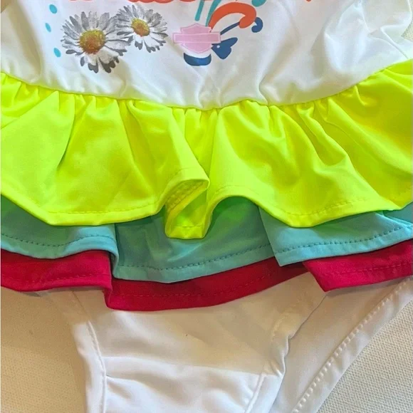 Harley Davidson Ruffle One Piece Swimsuit For Baby Girls - Picture 4 of 6